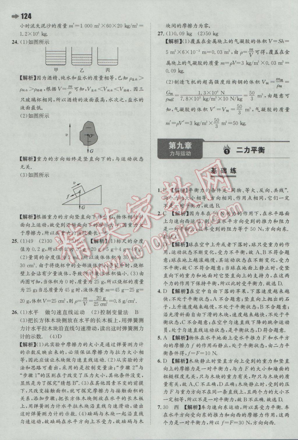 2017年一本初中物理八年级下册苏科版 参考答案第18页