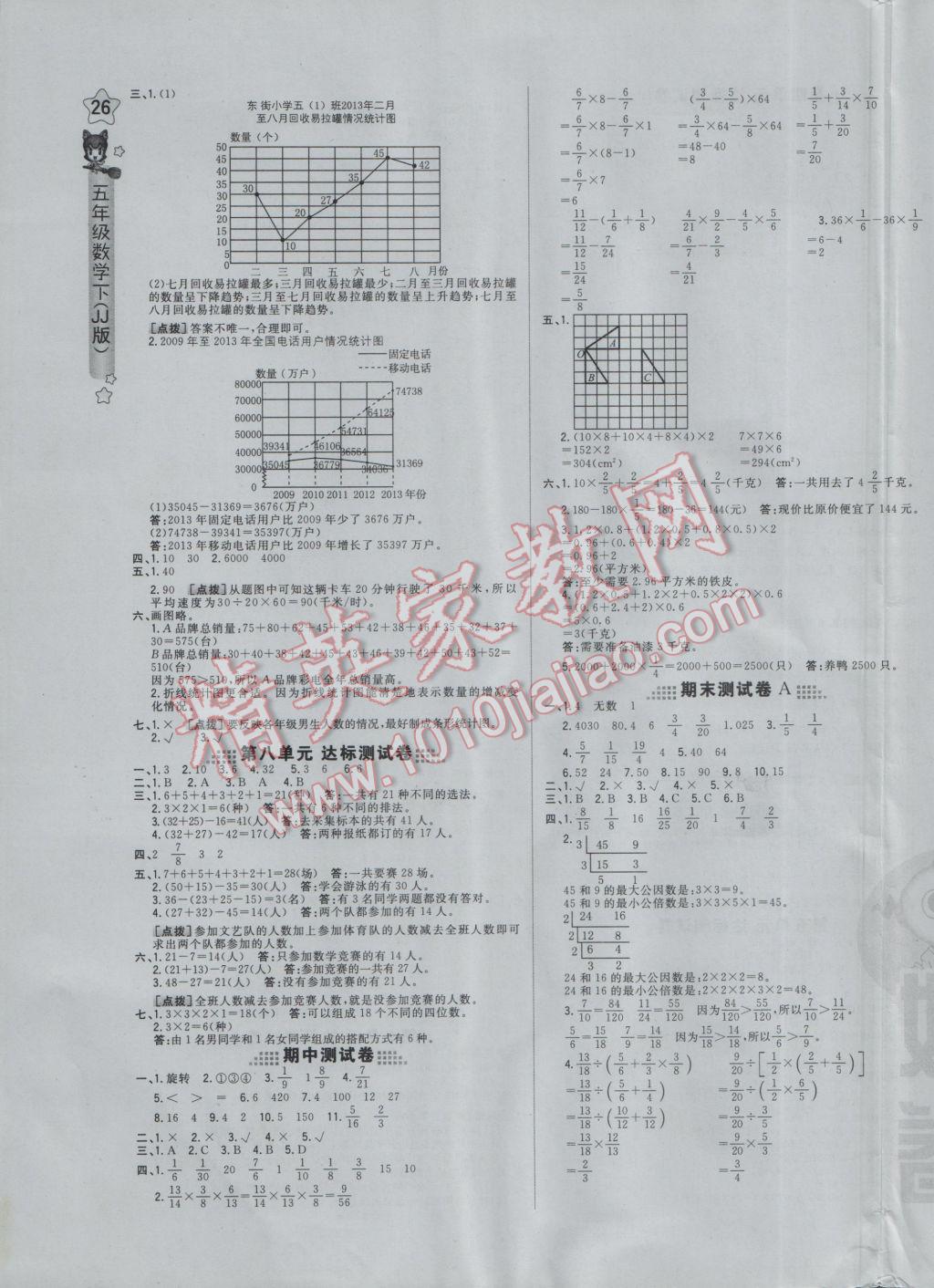 2017年好卷五年級(jí)數(shù)學(xué)下冊(cè)冀教版 大卷答案第7頁