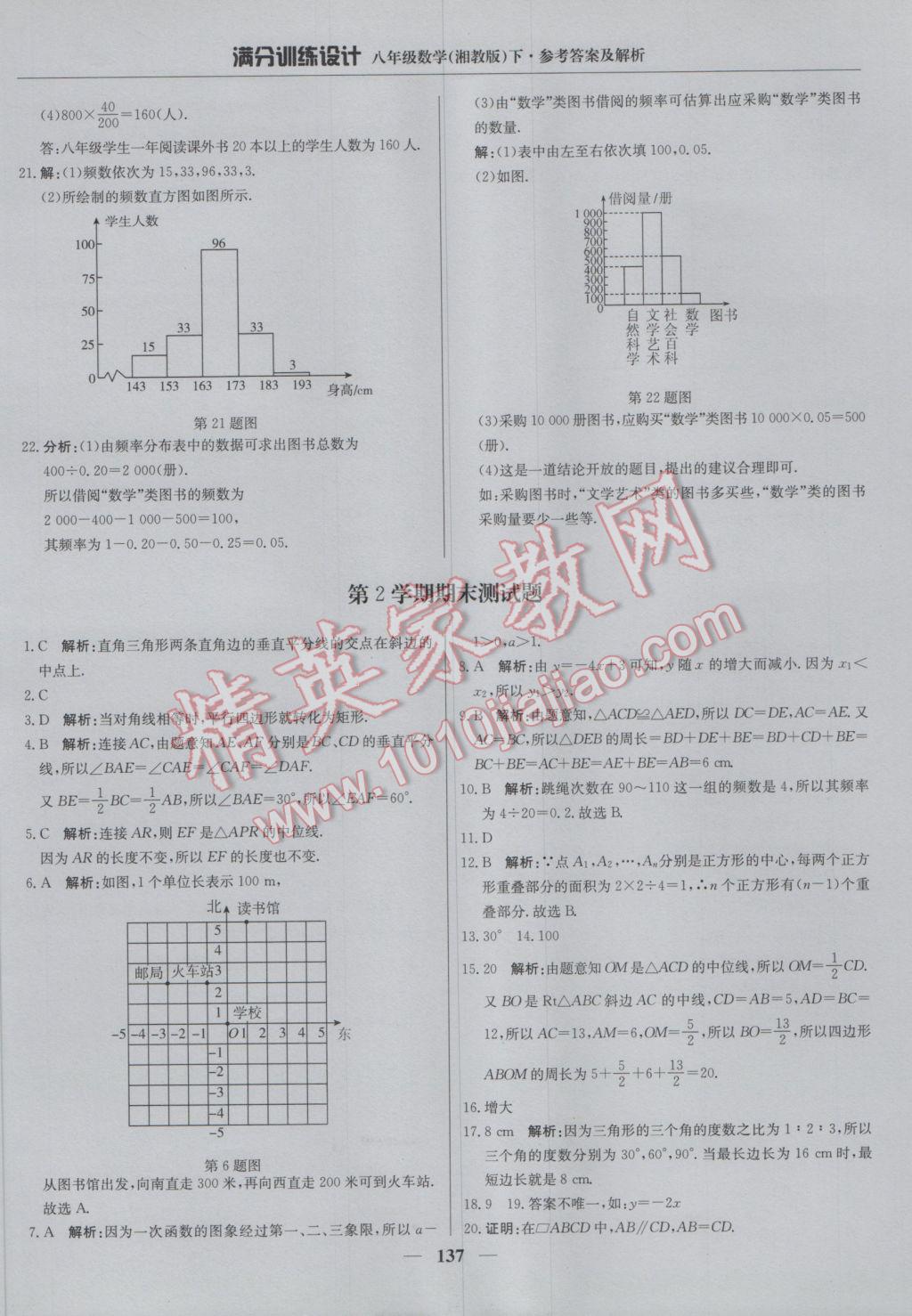 2017年滿分訓(xùn)練設(shè)計(jì)八年級(jí)數(shù)學(xué)下冊(cè)湘教版 參考答案第34頁(yè)