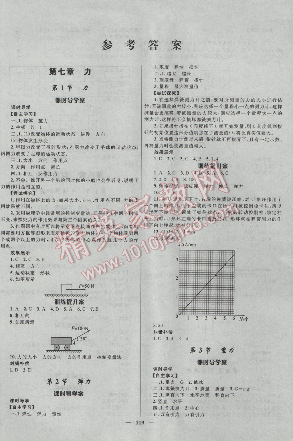 2017年奪冠百分百新導學課時練八年級物理下冊人教版 參考答案第1頁