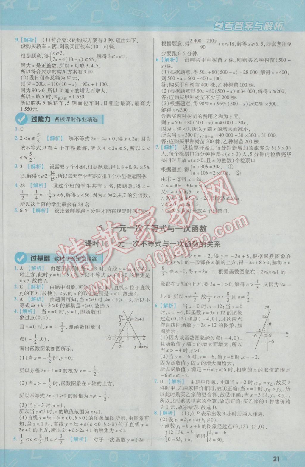 2017年一遍過初中數(shù)學(xué)八年級下冊北師大版 參考答案第21頁