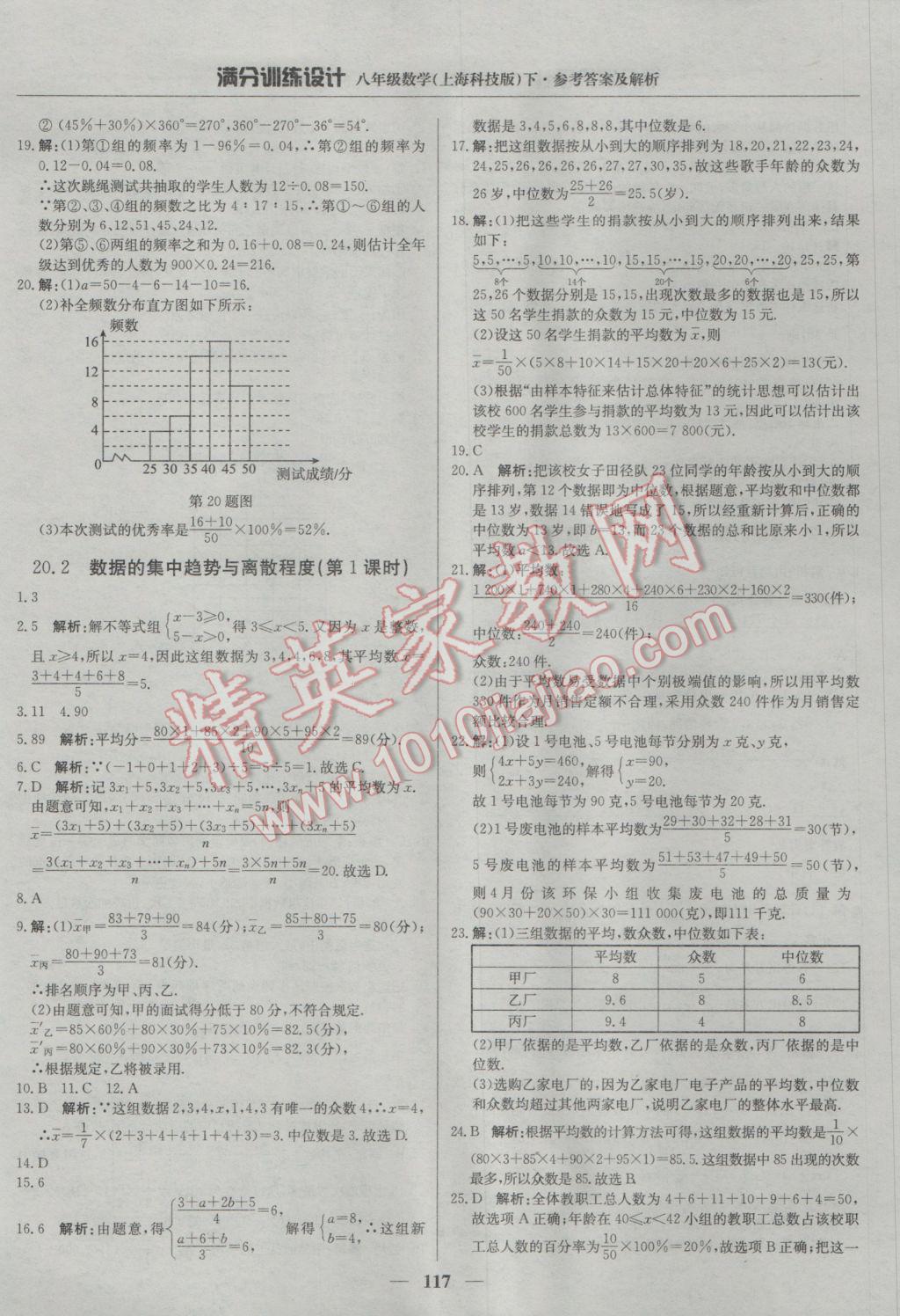 2017年滿分訓(xùn)練設(shè)計(jì)八年級(jí)數(shù)學(xué)下冊(cè)滬科版 參考答案第30頁(yè)