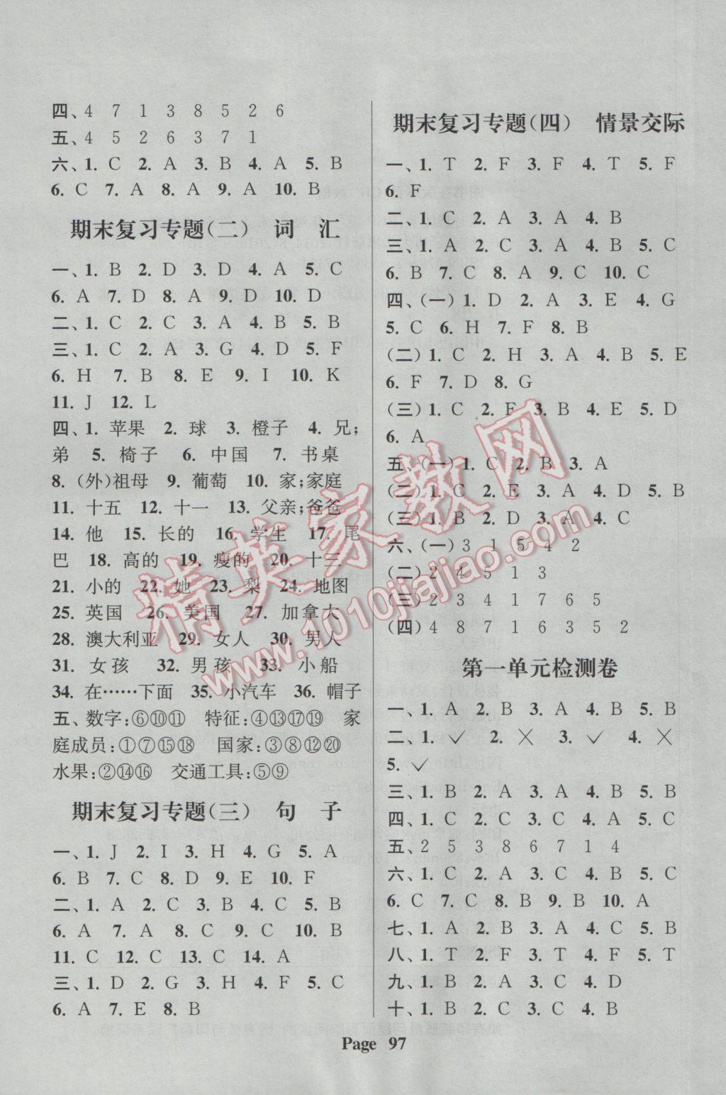 2017年通城學(xué)典課時新體驗(yàn)三年級英語下冊人教PEP版 參考答案第13頁