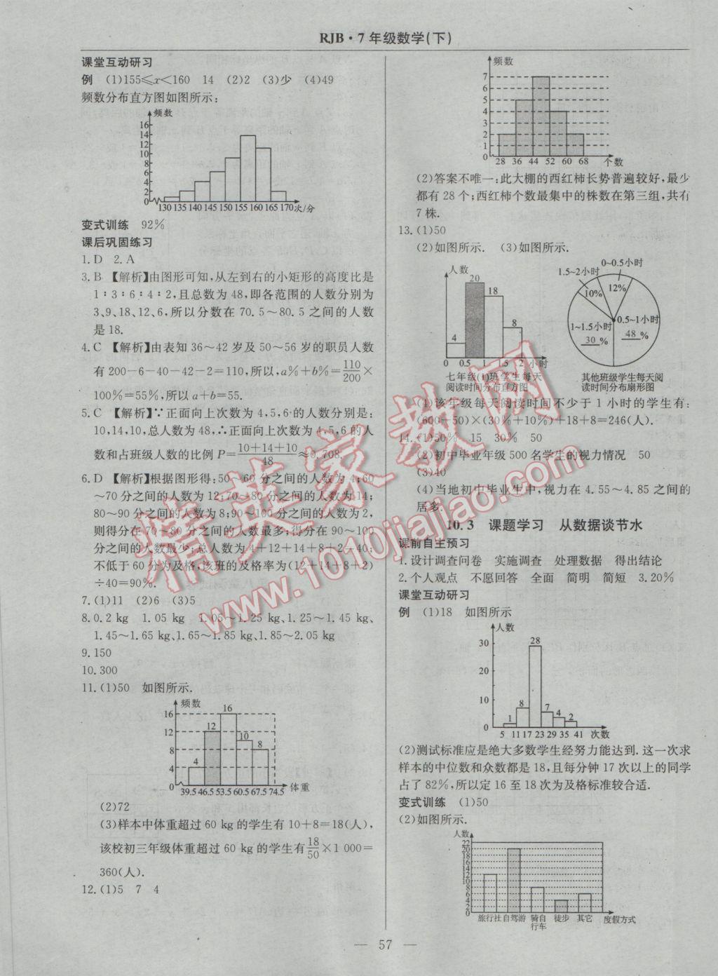 2017年高效通教材精析精練七年級數(shù)學(xué)下冊人教版 參考答案第25頁