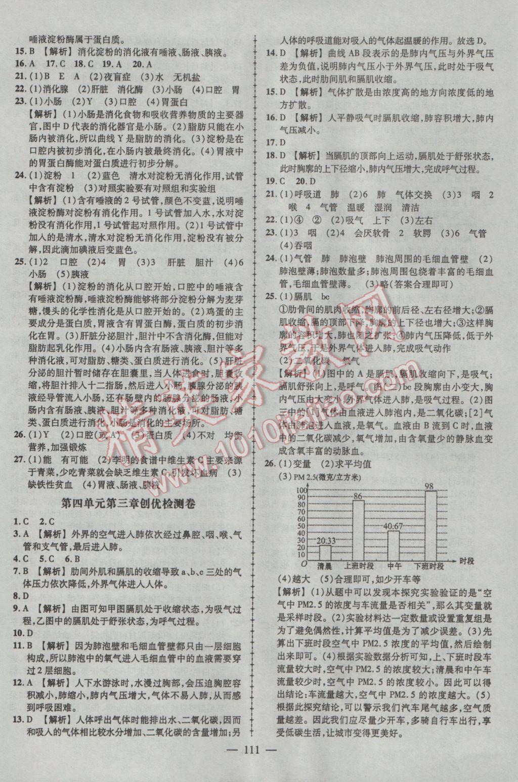 2017年黃岡創(chuàng)優(yōu)作業(yè)導學練七年級生物下冊人教版 參考答案第13頁