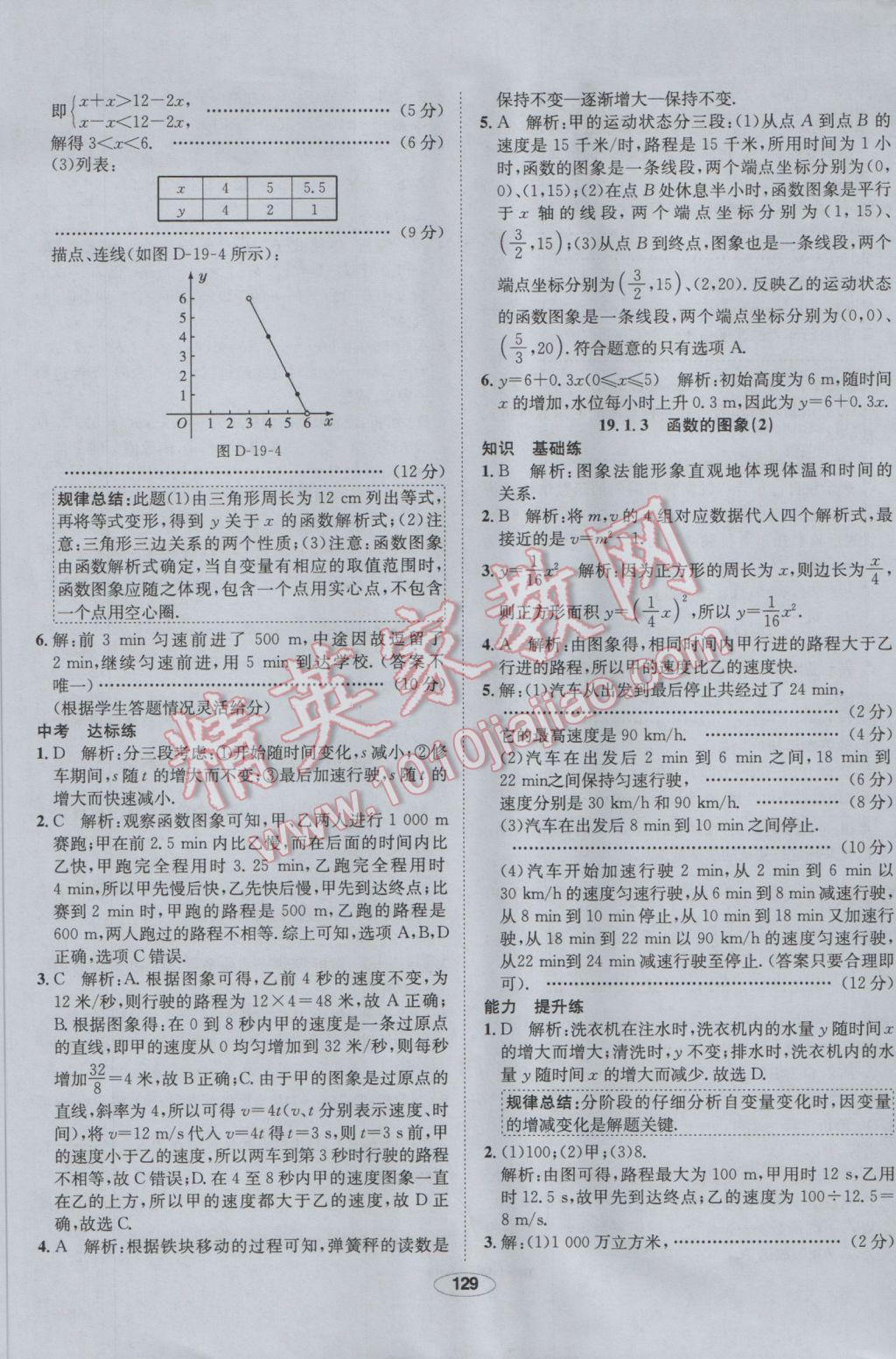 2017年中学教材全练八年级数学下册人教版 参考答案第33页