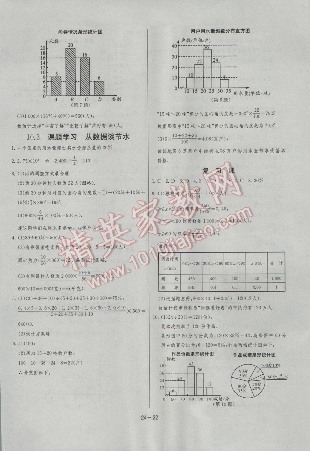 2017年課時訓練七年級數(shù)學下冊人教版 參考答案第22頁