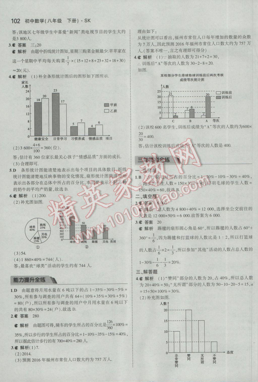 2017年5年中考3年模拟初中数学八年级下册苏科版 参考答案第2页