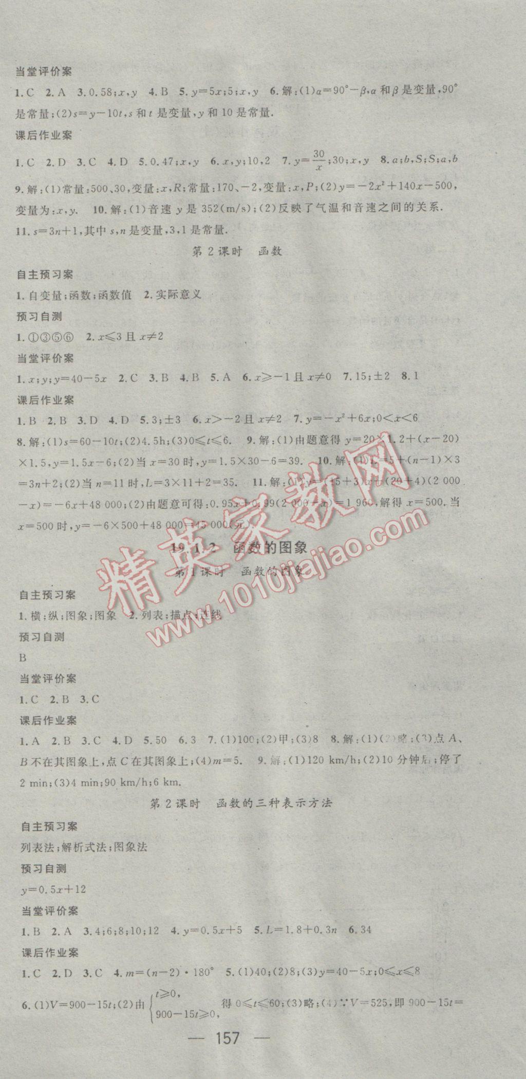 2017年名师测控八年级数学下册人教版 参考答案第15页