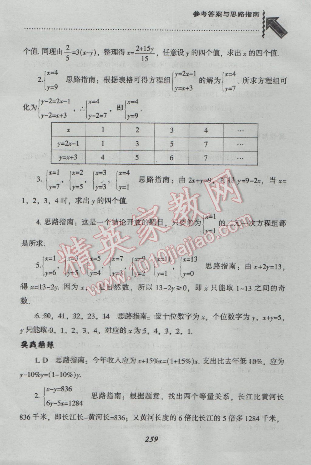 2017年尖子生題庫(kù)七年級(jí)數(shù)學(xué)下冊(cè)人教版 參考答案第31頁(yè)