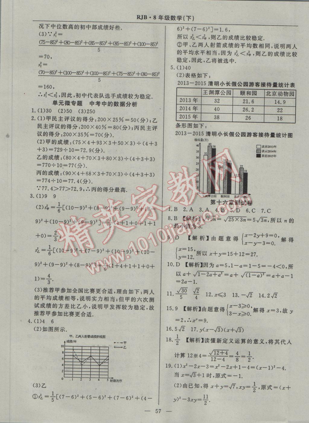 2017年高效通教材精析精練八年級數(shù)學(xué)下冊人教版 參考答案第29頁