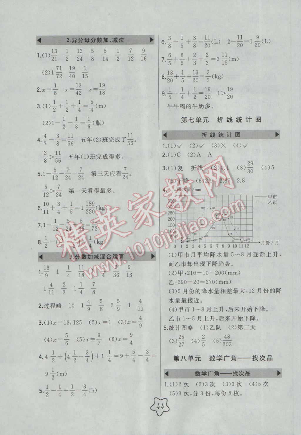 2017年北大綠卡五年級(jí)數(shù)學(xué)下冊(cè)人教版 參考答案第7頁(yè)