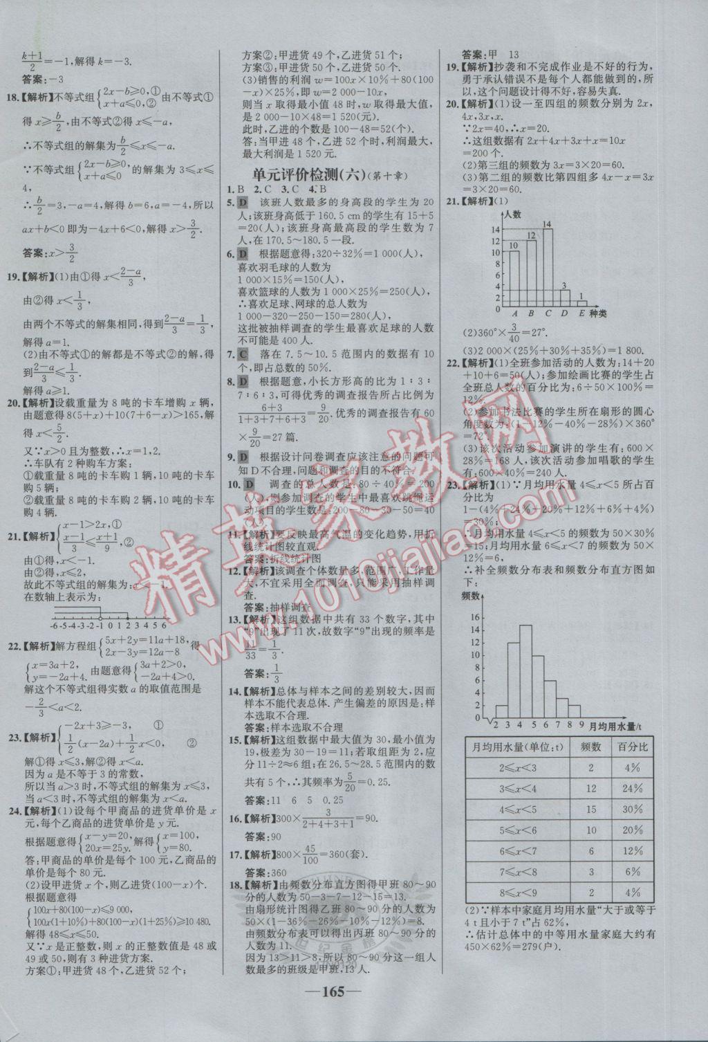 2017年世紀金榜百練百勝七年級數(shù)學(xué)下冊 參考答案第31頁