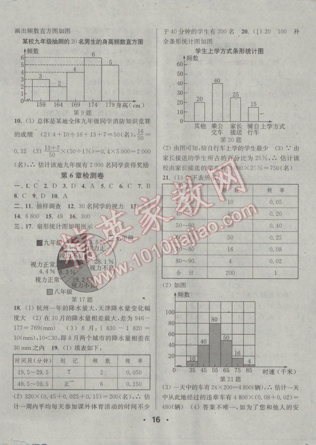 2017年通城學(xué)典小題精練七年級數(shù)學(xué)下冊浙教版 參考答案第16頁