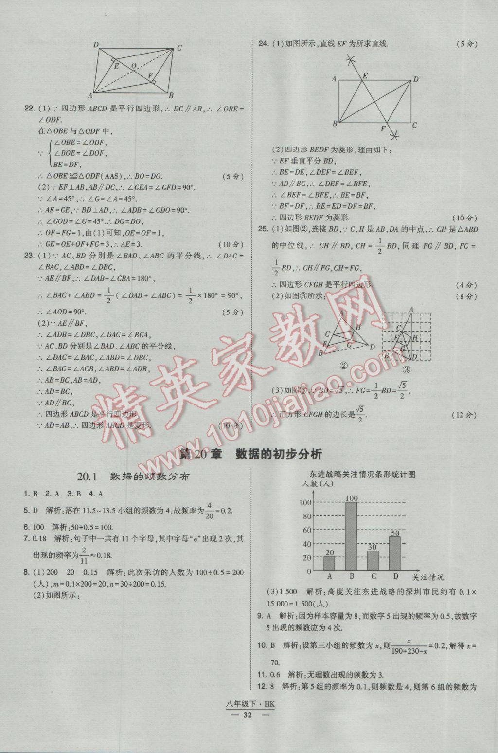 2017年經(jīng)綸學(xué)典學(xué)霸八年級數(shù)學(xué)下冊滬科版 參考答案第32頁