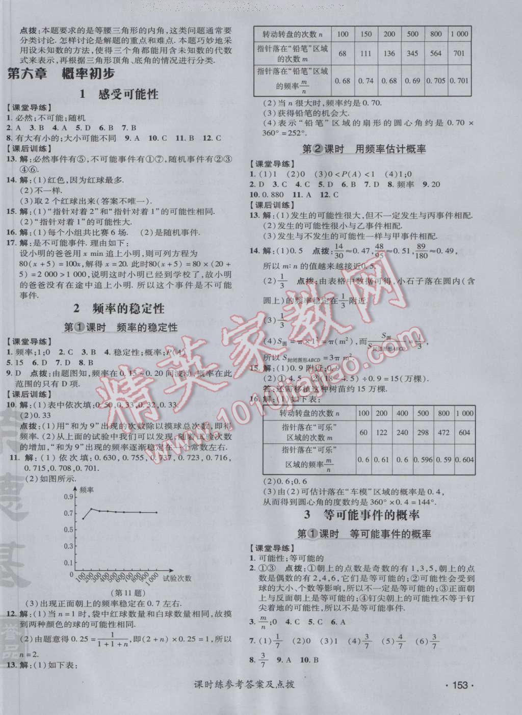 2017年點撥訓練七年級數(shù)學下冊北師大版 參考答案第34頁