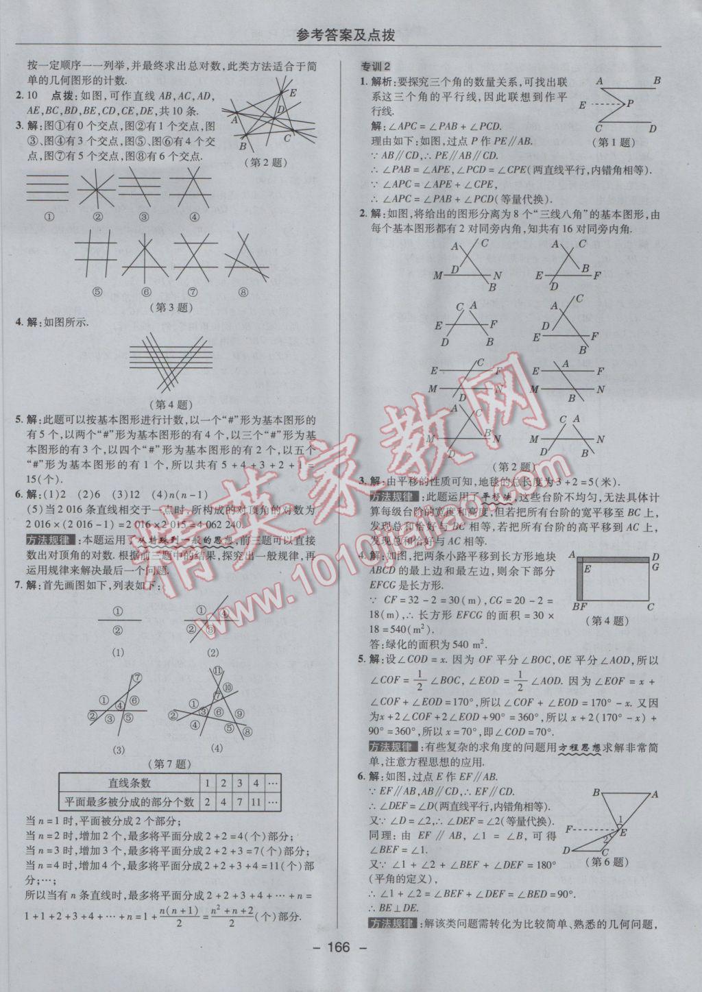 2017年综合应用创新题典中点七年级数学下册人教版 参考答案第14页