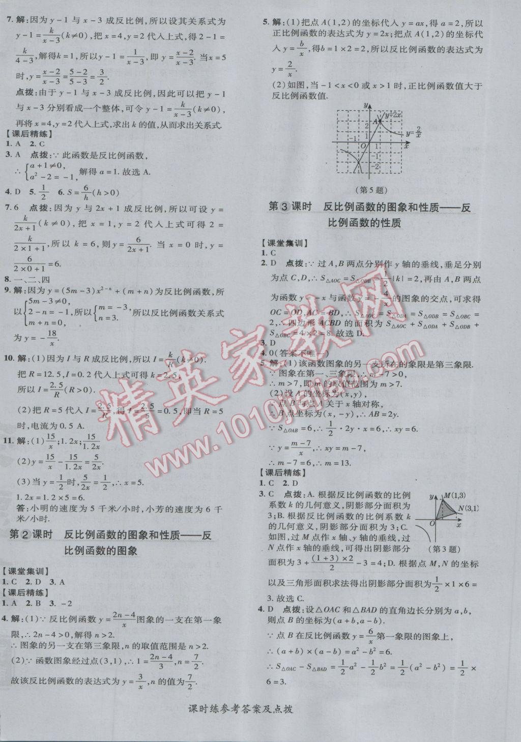 2017年點撥訓練八年級數(shù)學下冊華師大版 參考答案第20頁