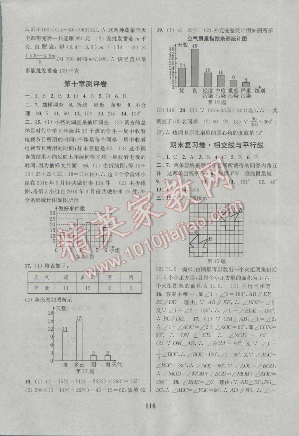 2017年通城學典初中全程測評卷七年級數(shù)學下冊人教版 參考答案第8頁