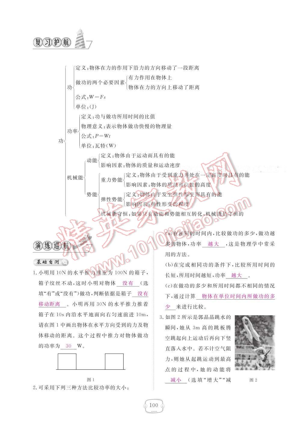 2017年領(lǐng)航新課標(biāo)練習(xí)冊(cè)八年級(jí)物理下冊(cè)人教版 參考答案第106頁(yè)