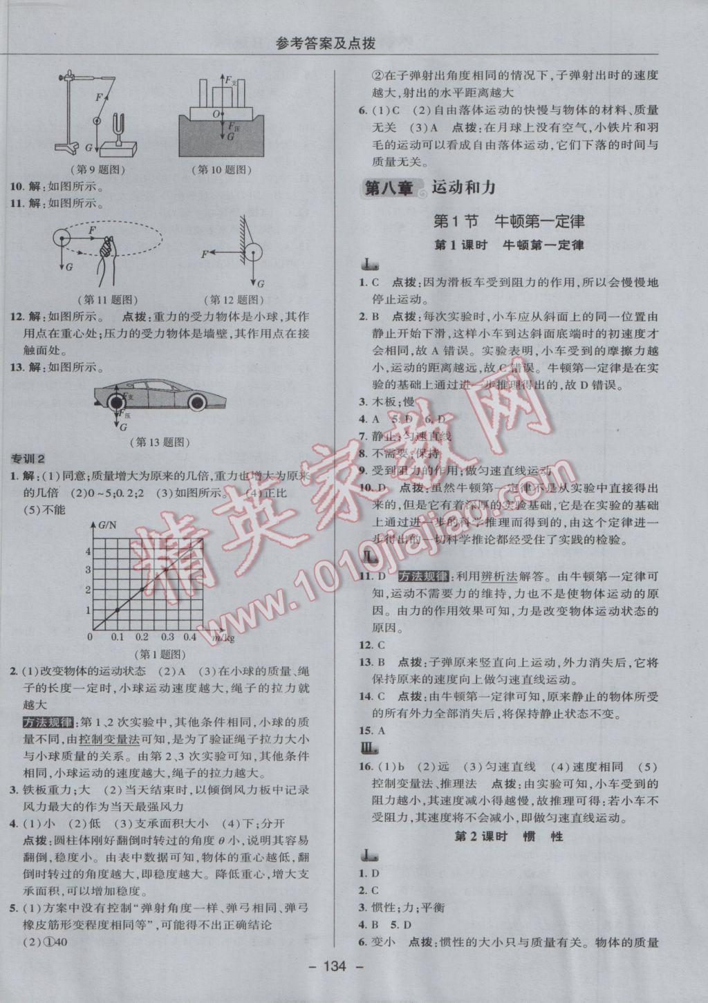 2017年綜合應(yīng)用創(chuàng)新題典中點(diǎn)八年級(jí)物理下冊人教版 參考答案第10頁