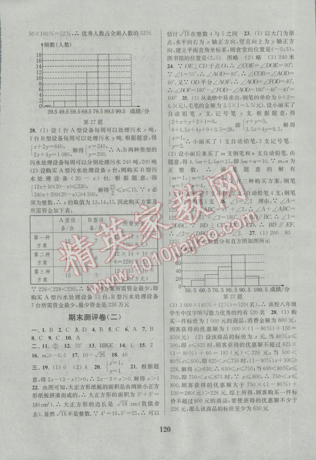 2017年通城學(xué)典初中全程測(cè)評(píng)卷七年級(jí)數(shù)學(xué)下冊(cè)人教版 參考答案第12頁(yè)