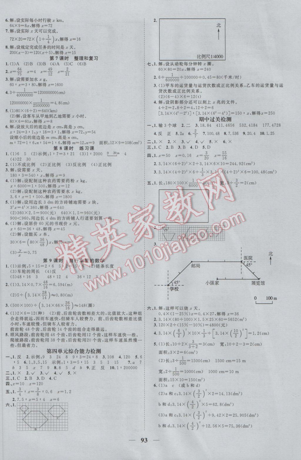 2017年陽光課堂課時優(yōu)化作業(yè)六年級數(shù)學下冊人教版 參考答案第5頁