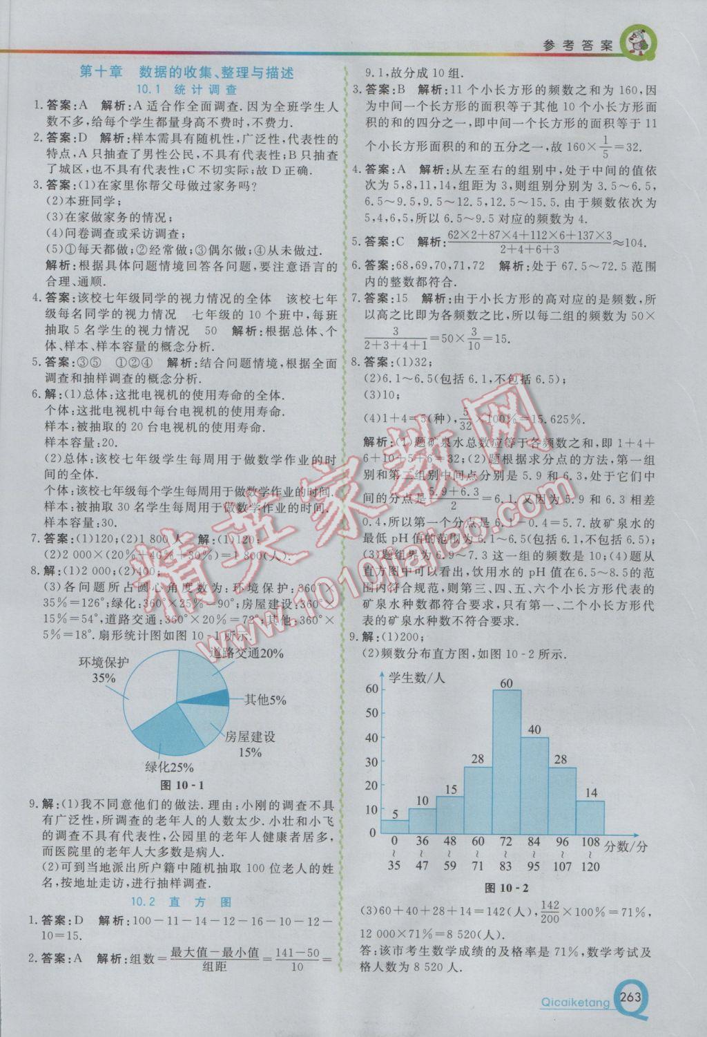 2017年初中一点通七彩课堂七年级数学下册人教版 参考答案第19页