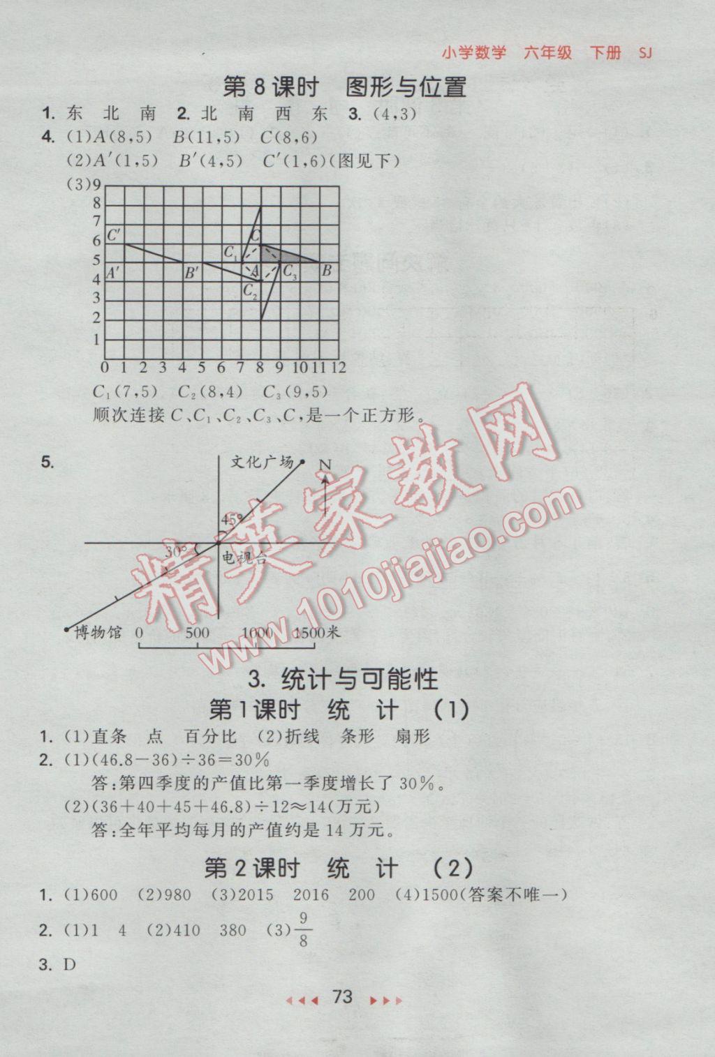 2017年53隨堂測小學(xué)數(shù)學(xué)六年級下冊蘇教版 參考答案第15頁