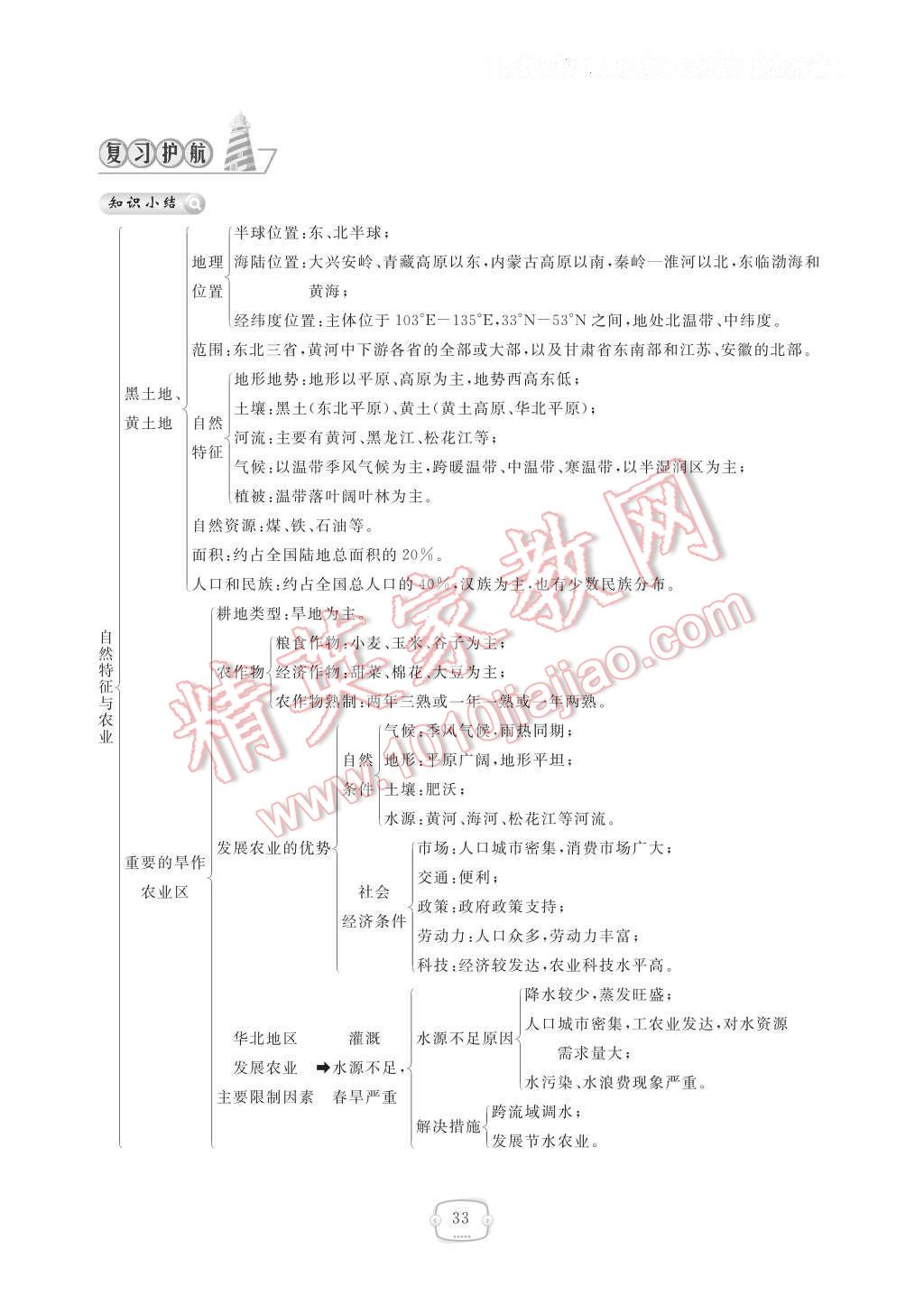 2017年領(lǐng)航新課標(biāo)練習(xí)冊八年級地理下冊人教版 參考答案第39頁