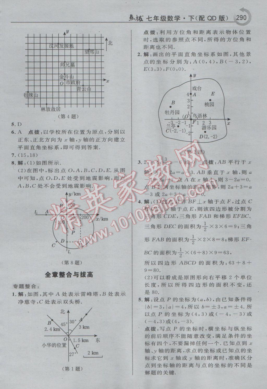 2017年特高級教師點(diǎn)撥七年級數(shù)學(xué)下冊青島版i 參考答案第52頁