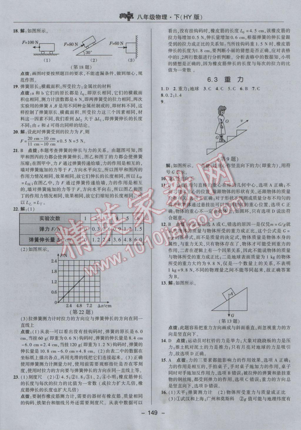 2017年綜合應(yīng)用創(chuàng)新題典中點(diǎn)八年級物理下冊滬粵版 參考答案第5頁