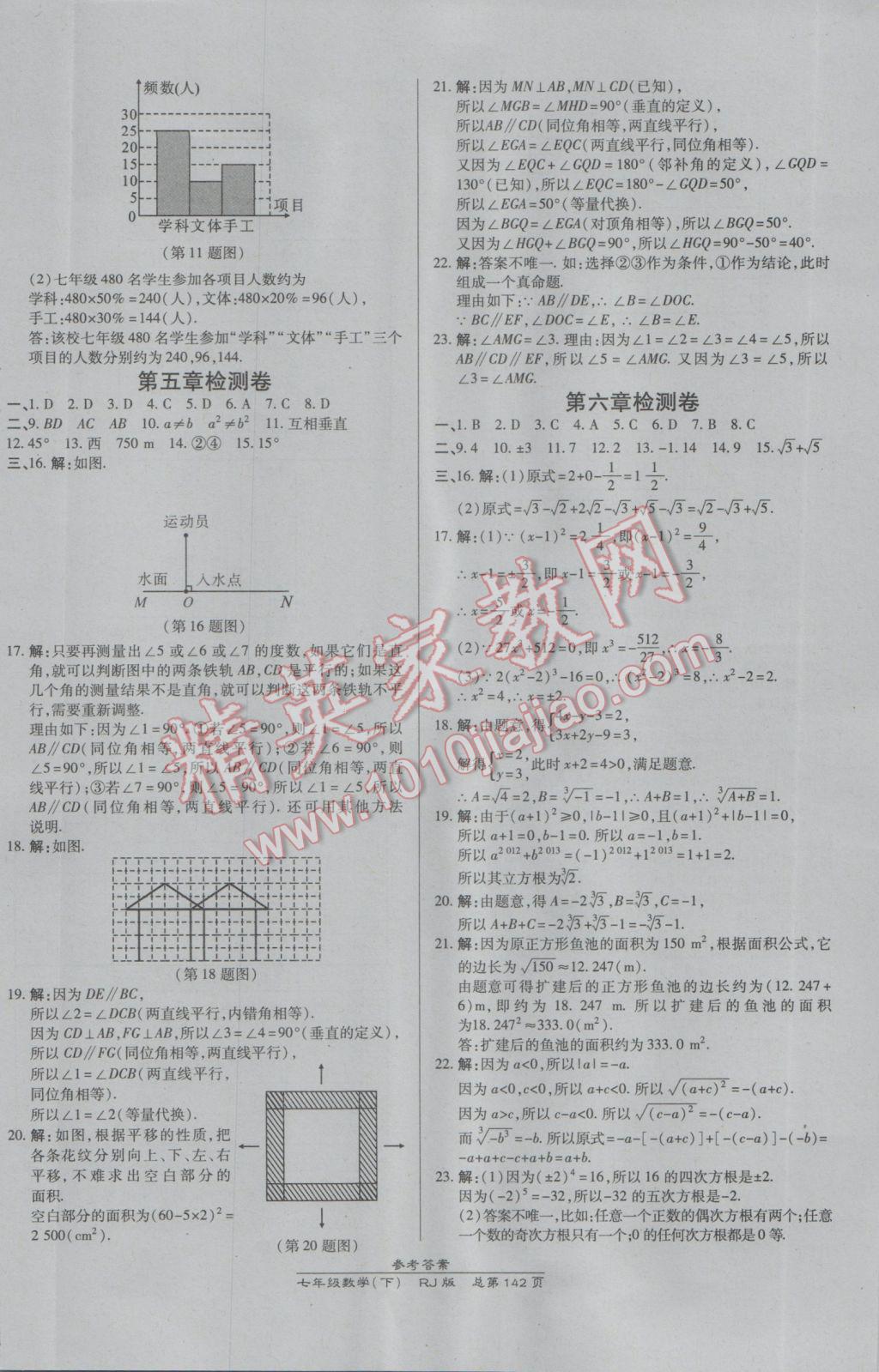 2017年高效課時通10分鐘掌控課堂七年級數(shù)學下冊人教版 參考答案第20頁