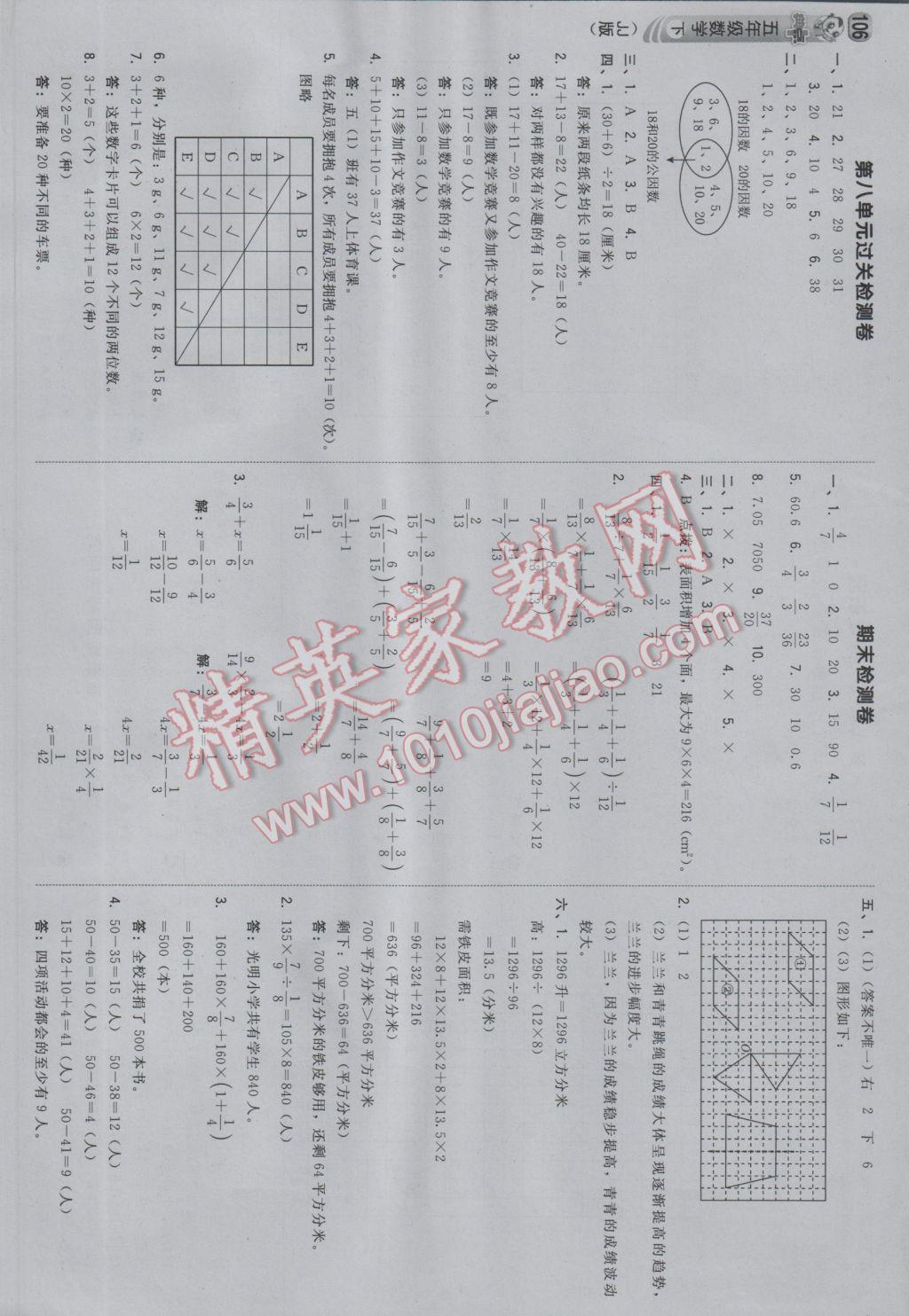 2017年綜合應(yīng)用創(chuàng)新題典中點(diǎn)五年級(jí)數(shù)學(xué)下冊(cè)冀教版 參考答案第24頁(yè)