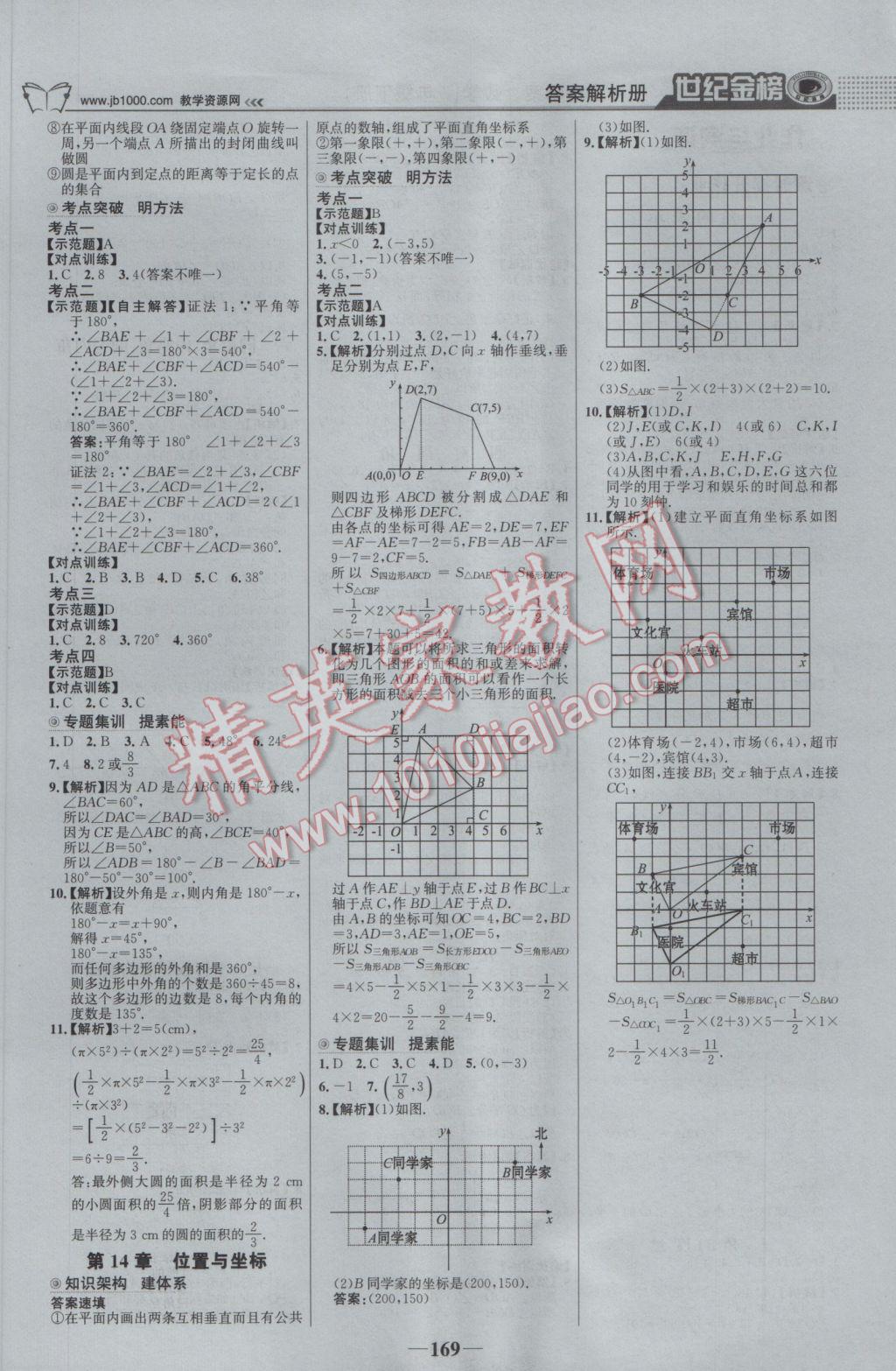 2017年世纪金榜金榜学案七年级数学下册青岛版 参考答案第14页