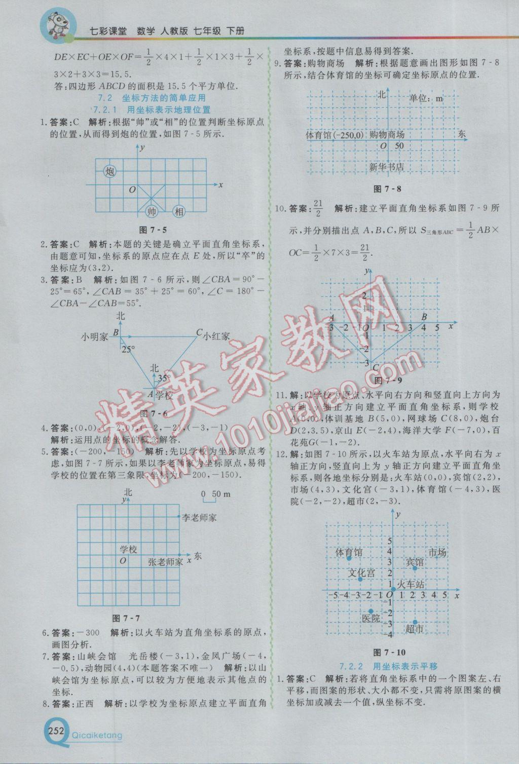 2017年初中一点通七彩课堂七年级数学下册人教版 参考答案第8页