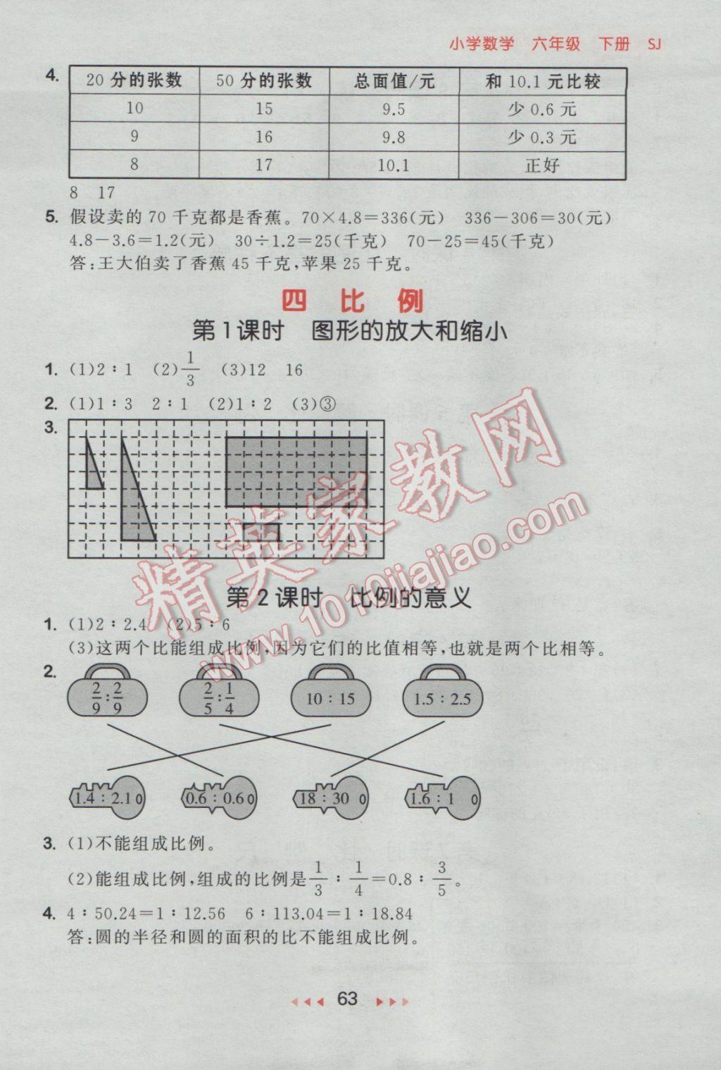 2017年53隨堂測小學(xué)數(shù)學(xué)六年級下冊蘇教版 參考答案第5頁