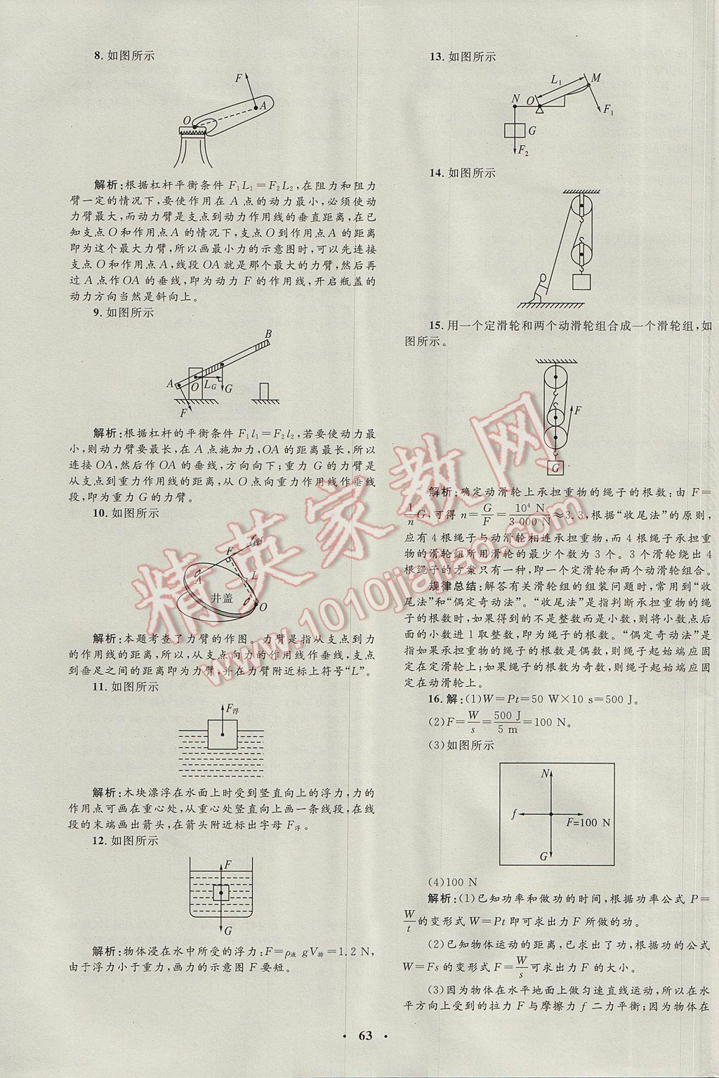 2017年非常1加1完全題練八年級(jí)物理下冊(cè)人教版 參考答案第31頁(yè)