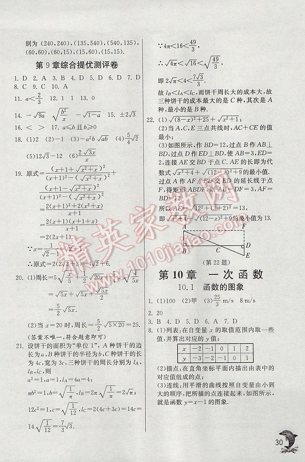 2017年實(shí)驗(yàn)班提優(yōu)訓(xùn)練八年級數(shù)學(xué)下冊青島版 參考答案第30頁