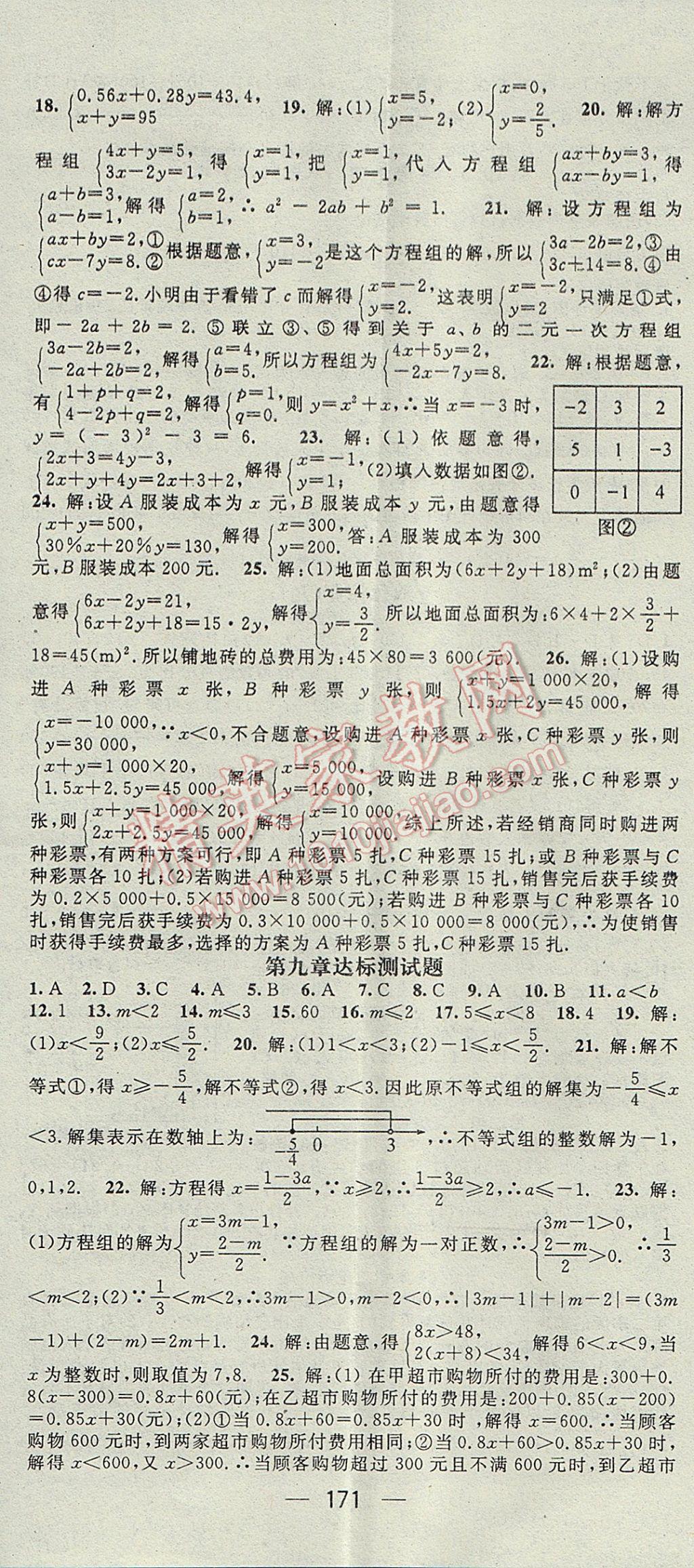 2017年精英新课堂七年级数学下册人教版 参考答案第23页