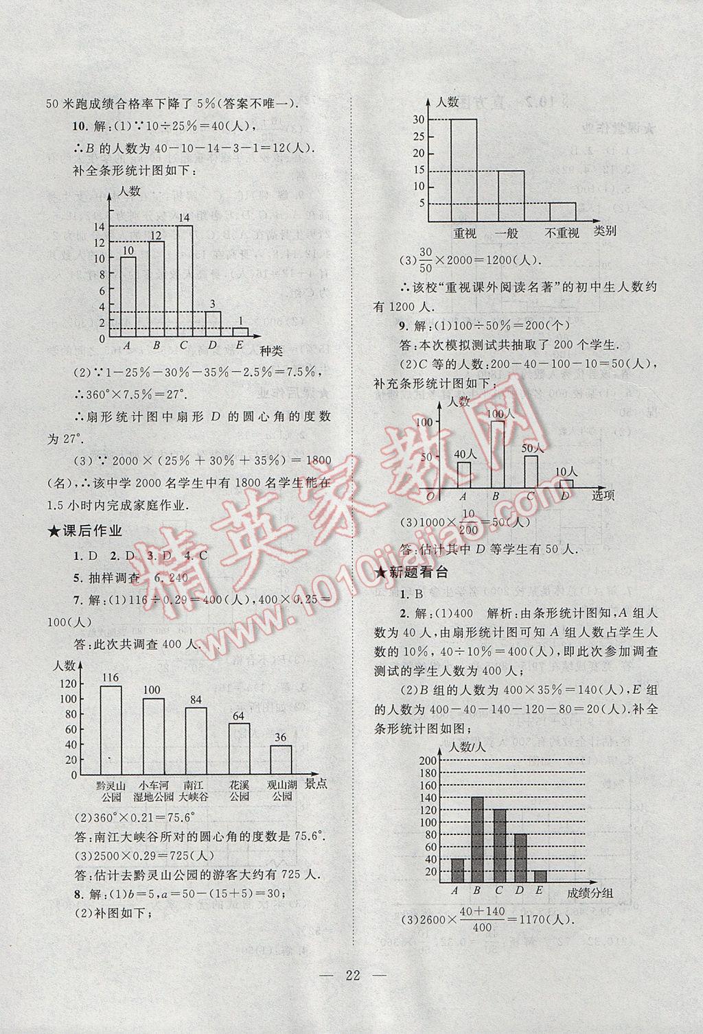 2017年啟東黃岡作業(yè)本七年級數(shù)學(xué)下冊人教版 參考答案第22頁