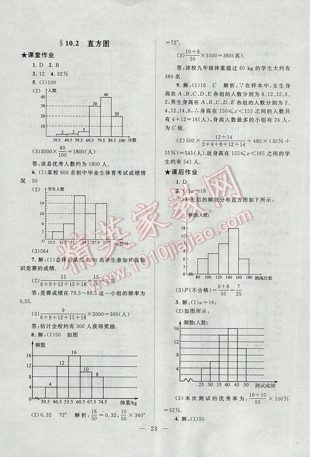 2017年啟東黃岡作業(yè)本七年級數(shù)學(xué)下冊人教版 參考答案第23頁