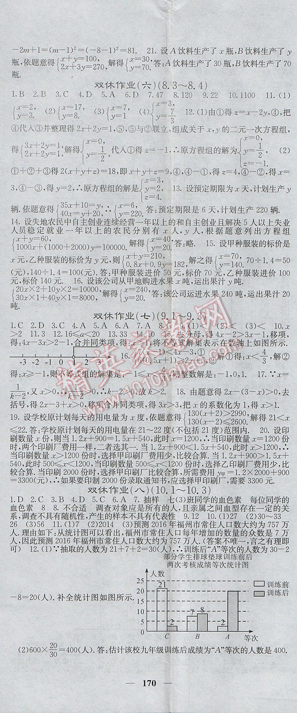 2017年課堂點睛七年級數(shù)學下冊人教版 參考答案第23頁