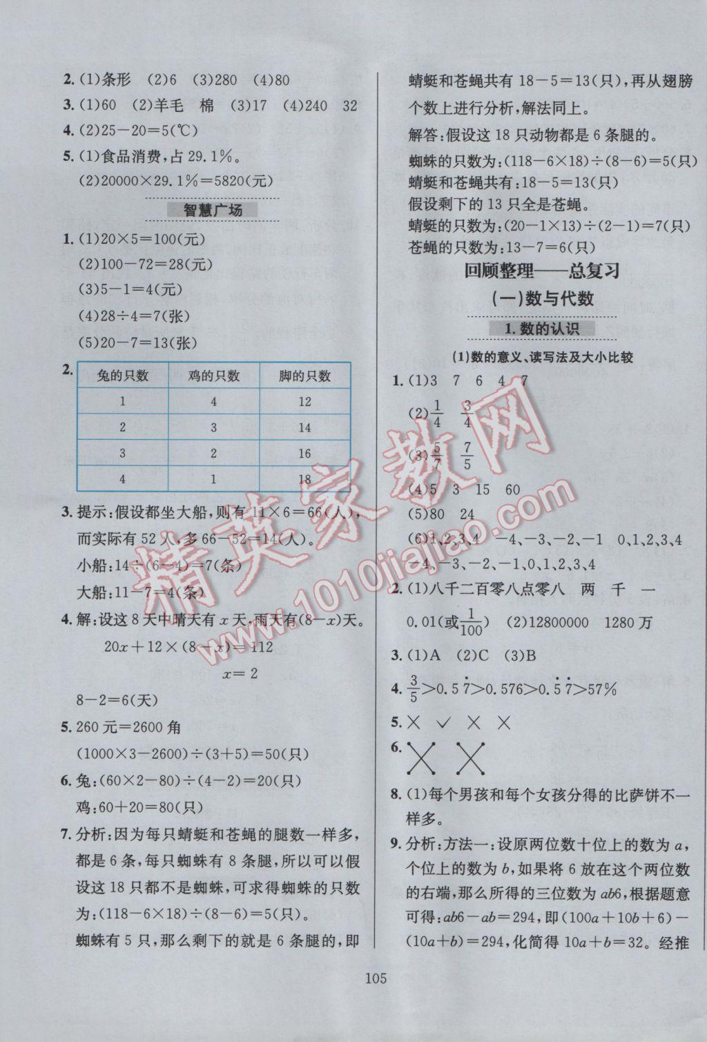 2017年小學(xué)教材全練六年級(jí)數(shù)學(xué)下冊(cè)青島版六三制 參考答案第9頁(yè)