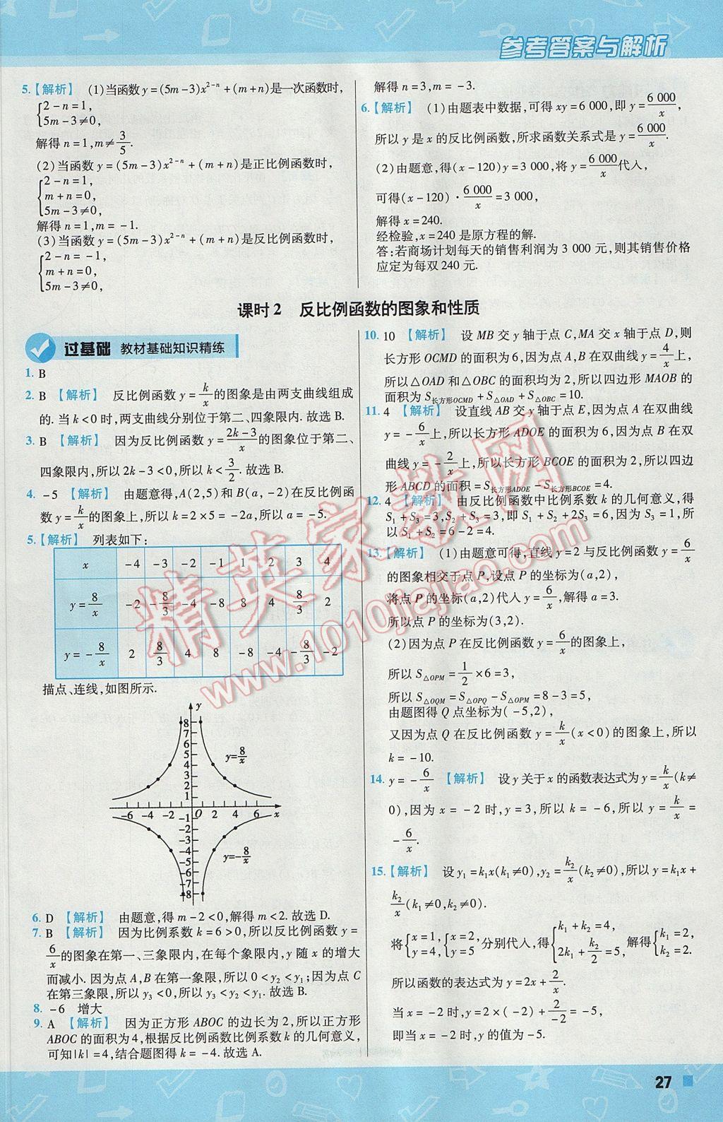 2017年一遍過初中數(shù)學(xué)八年級下冊華師大版 參考答案第27頁