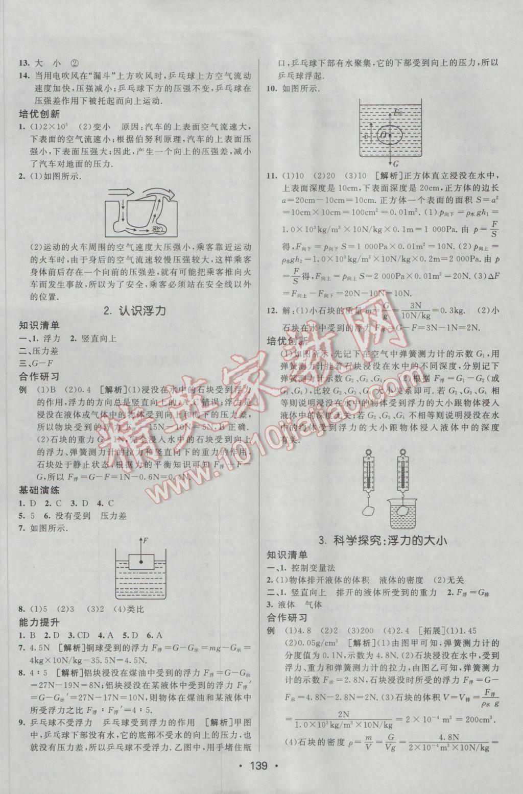 2017年同行學案學練測八年級物理下冊教科版 參考答案第11頁