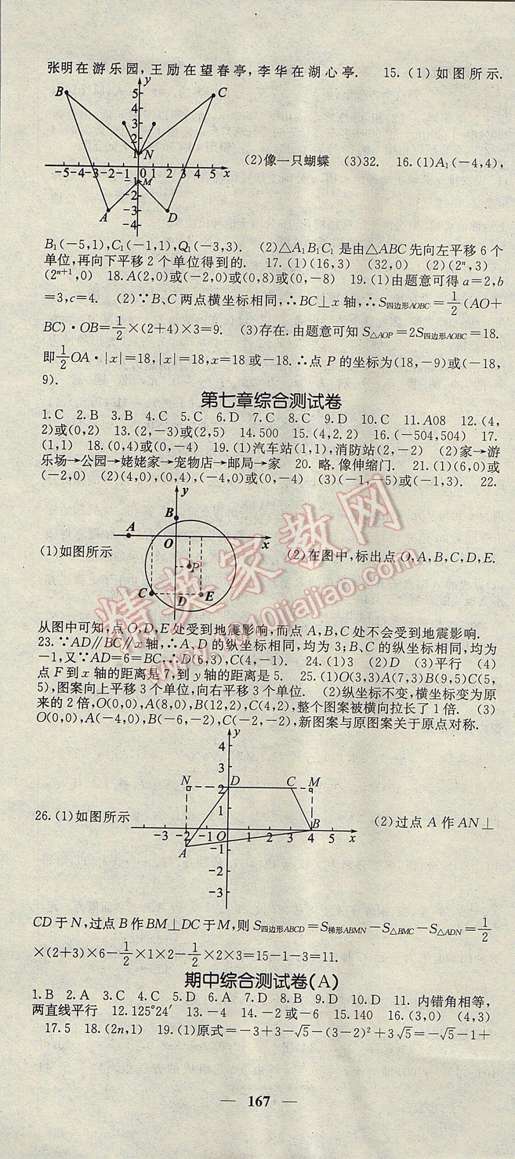 2017年名校課堂內(nèi)外七年級數(shù)學(xué)下冊人教版 參考答案第13頁