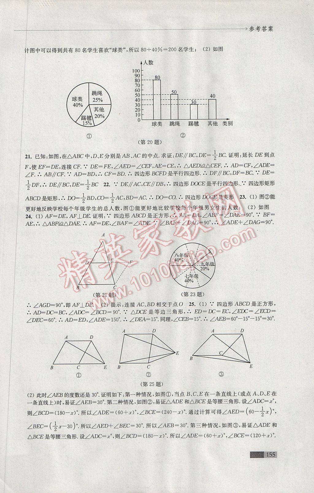 2017年學(xué)習(xí)與評價八年級數(shù)學(xué)下冊蘇科版江蘇鳳凰教育出版社 參考答案第15頁