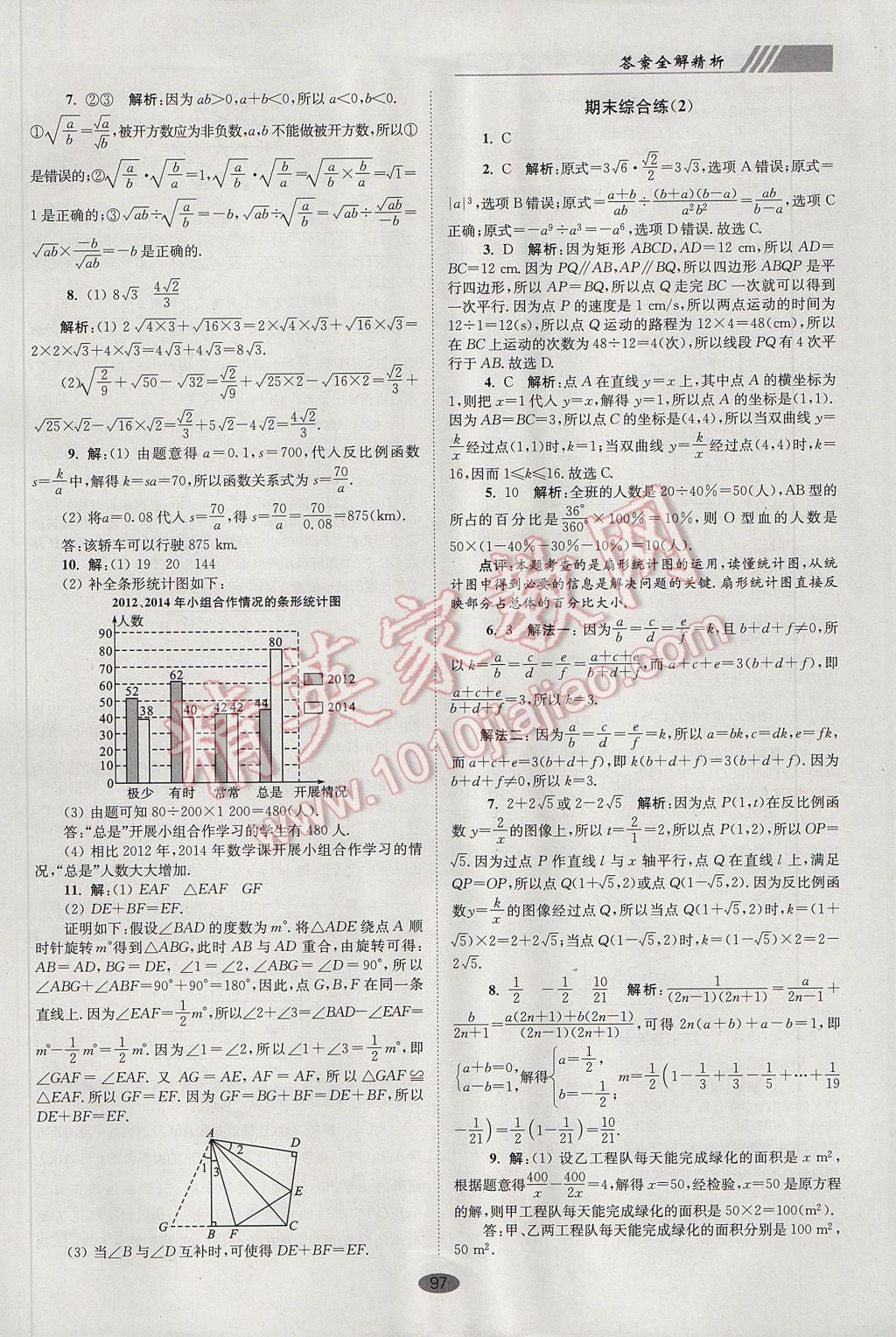 2017年初中数学小题狂做八年级下册苏科版巅峰版 参考答案第29页