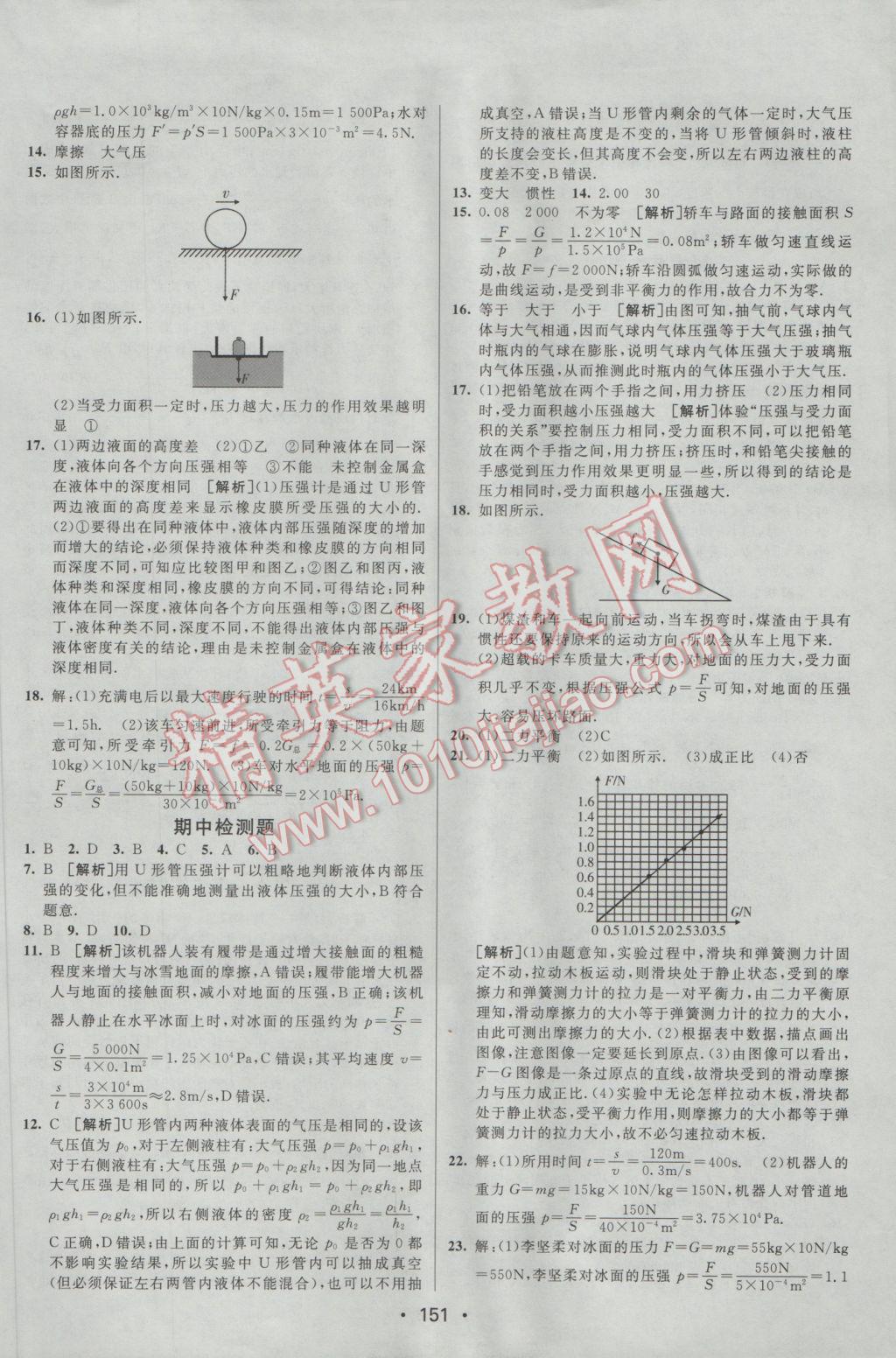 2017年同行學案學練測八年級物理下冊教科版 參考答案第23頁